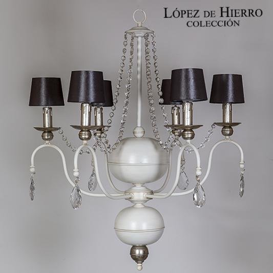 LÁMPARA AUGUSTA 6 LUCES DECAPÉ