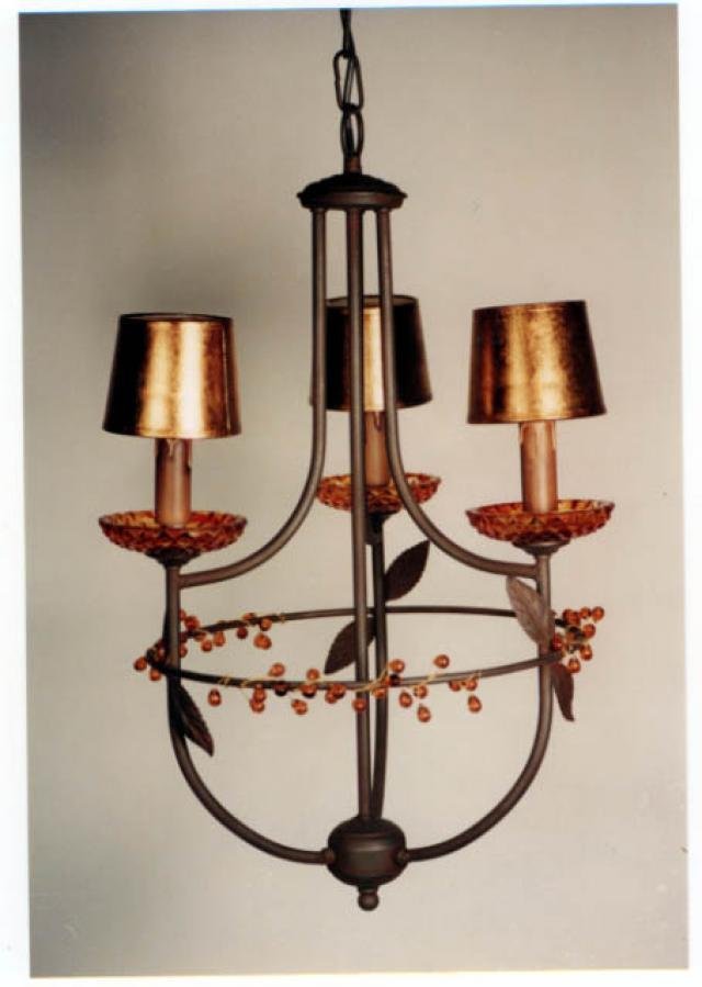 LAMPARA BERTA TRES LUCES HIERRO