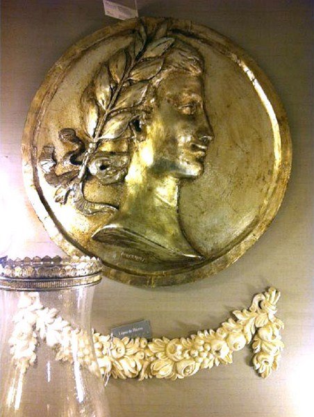 Relieve laurel mujer plata
