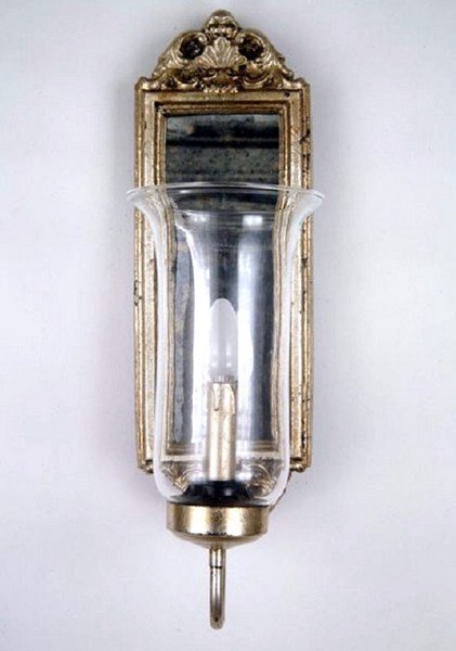 Aplique espejo 1 luz plata