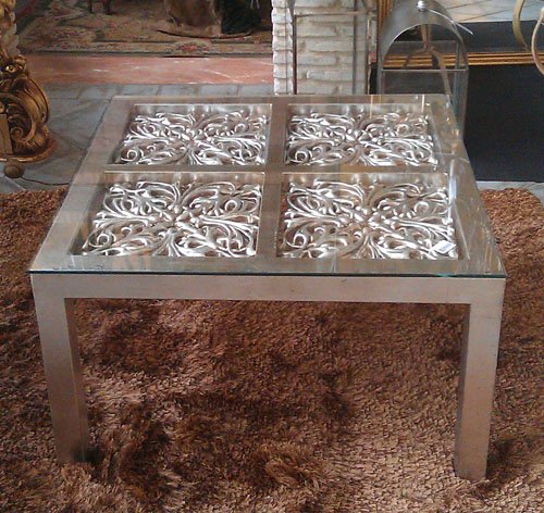 Mesa Renacimiento acabado en plata